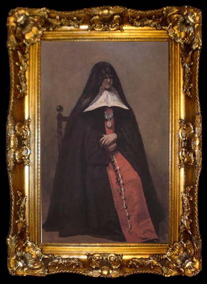 framed  Jean Baptiste Camille  Corot La superieure du couvent des Annonciades de Boulogne-sur-Mcr Vers (mk11), ta009-2